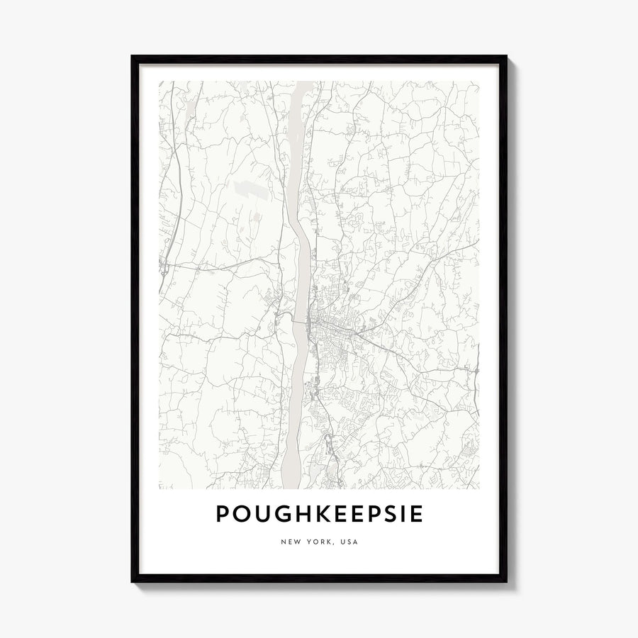 Poughkeepsie Map Poster, framed poster mockup