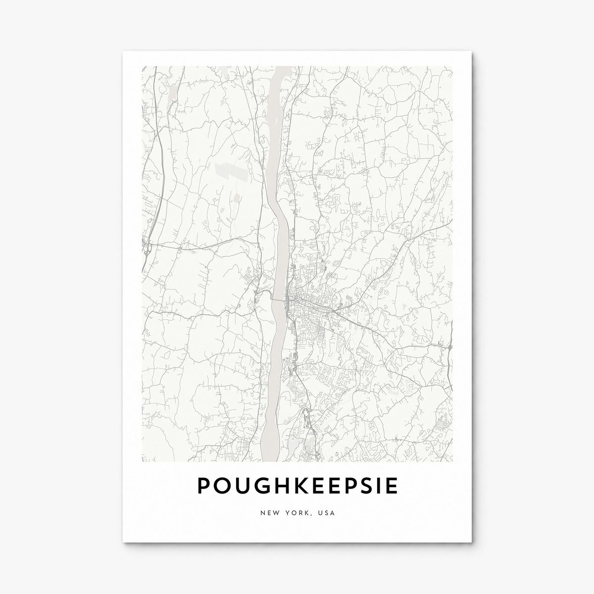 Poughkeepsie Map Poster, print only (unframed)