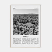 Poway No 1 Poster White Wood / 8x12 in Nbourhood Travel B&W Poster