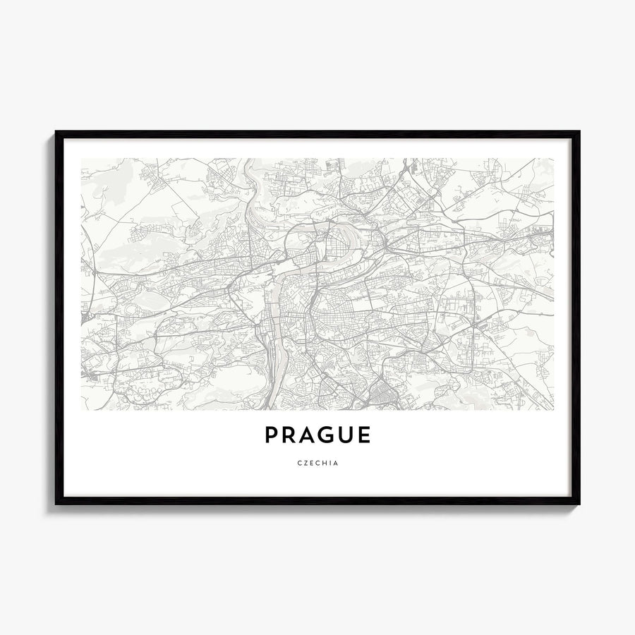 Prague Map Poster, framed poster mockup