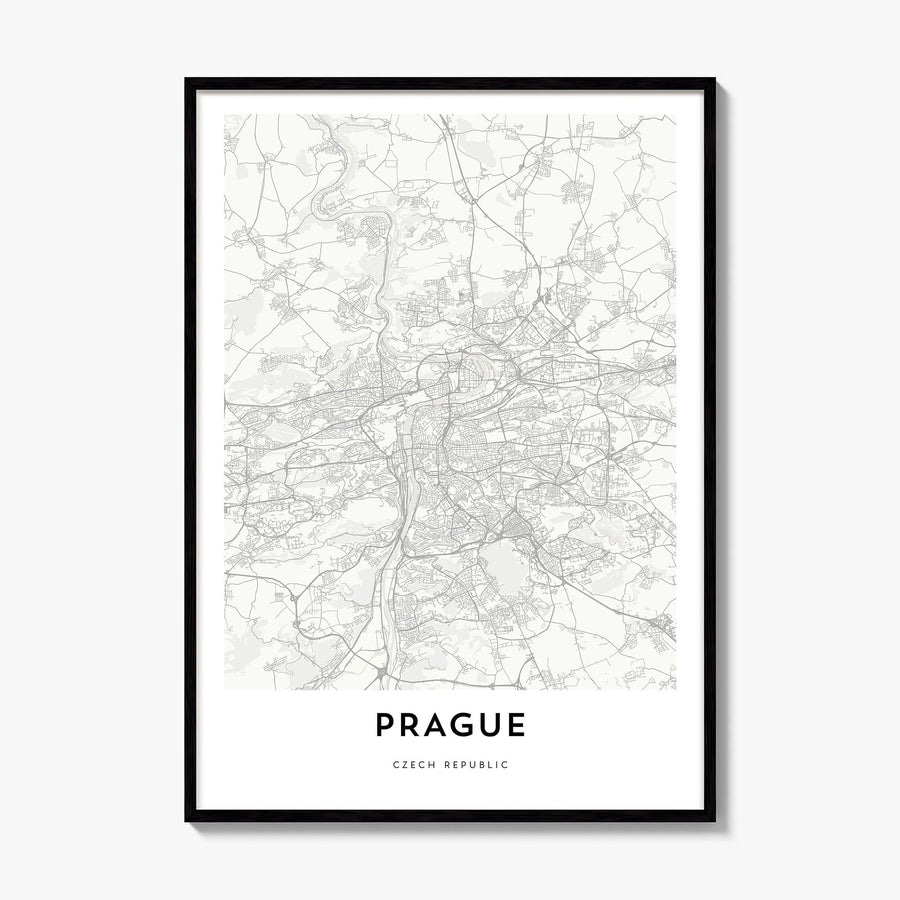 Prague Map Poster, framed poster mockup