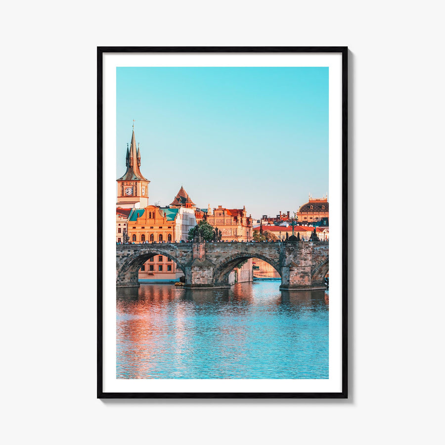 Prague no. 1 colorful photo poster of Czechia – vertical wall art, unframed print shown in interior mockup