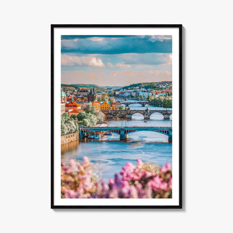 Prague no. 3 colorful photo poster of Czechia – vertical wall art, unframed print shown in interior mockup