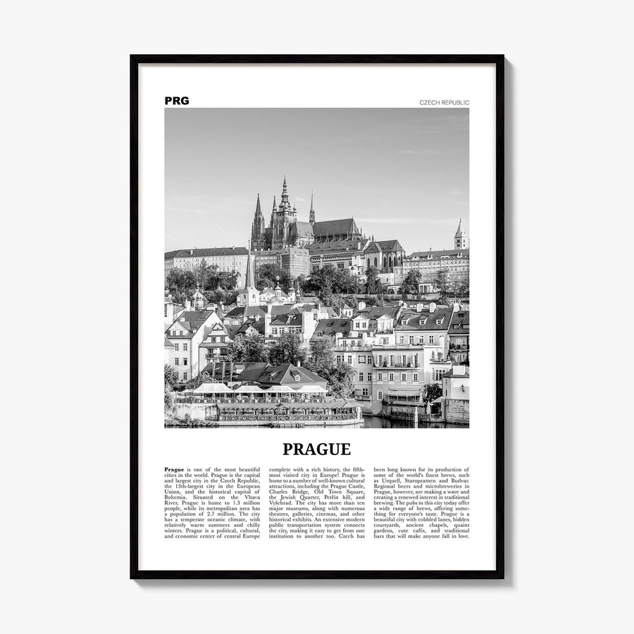 Prague Newspaper No 1 Poster, framed poster mockup