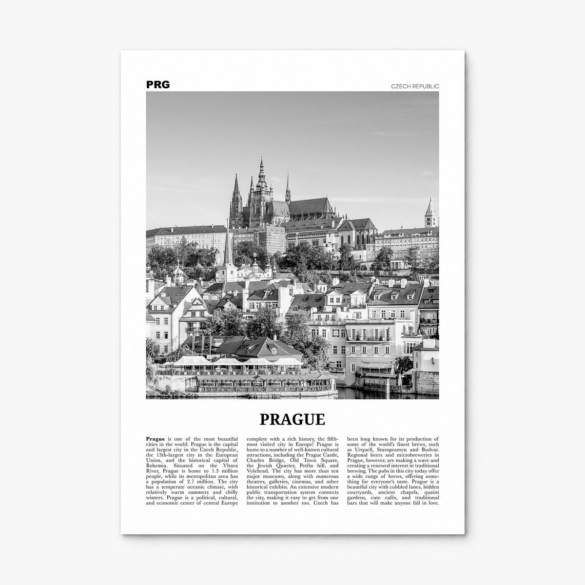 Prague Newspaper No 1 Poster, print only (unframed)