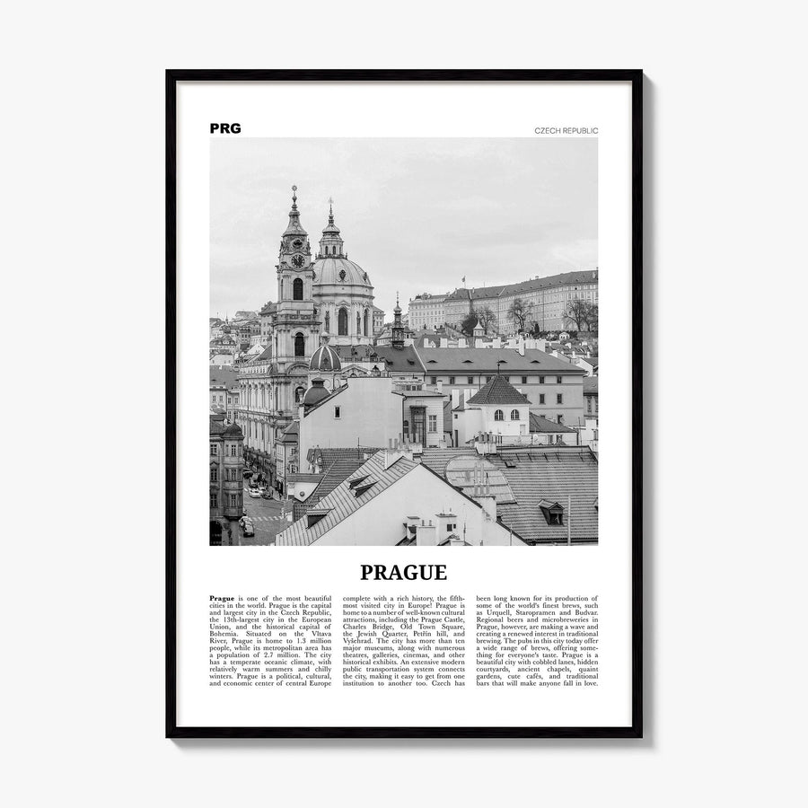 Prague Newspaper No 2 Poster, framed poster mockup