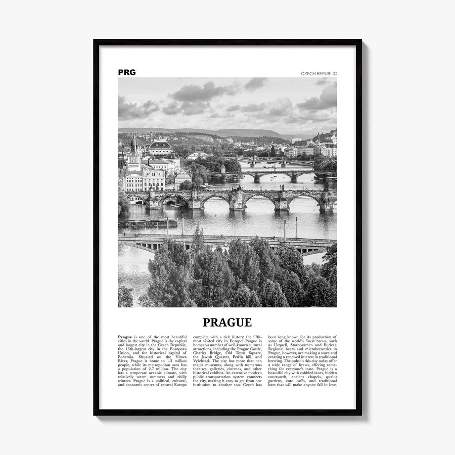 Prague Newspaper No 3 Poster, framed poster mockup