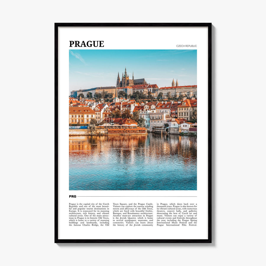 Prague Travel Poster, framed poster mockup