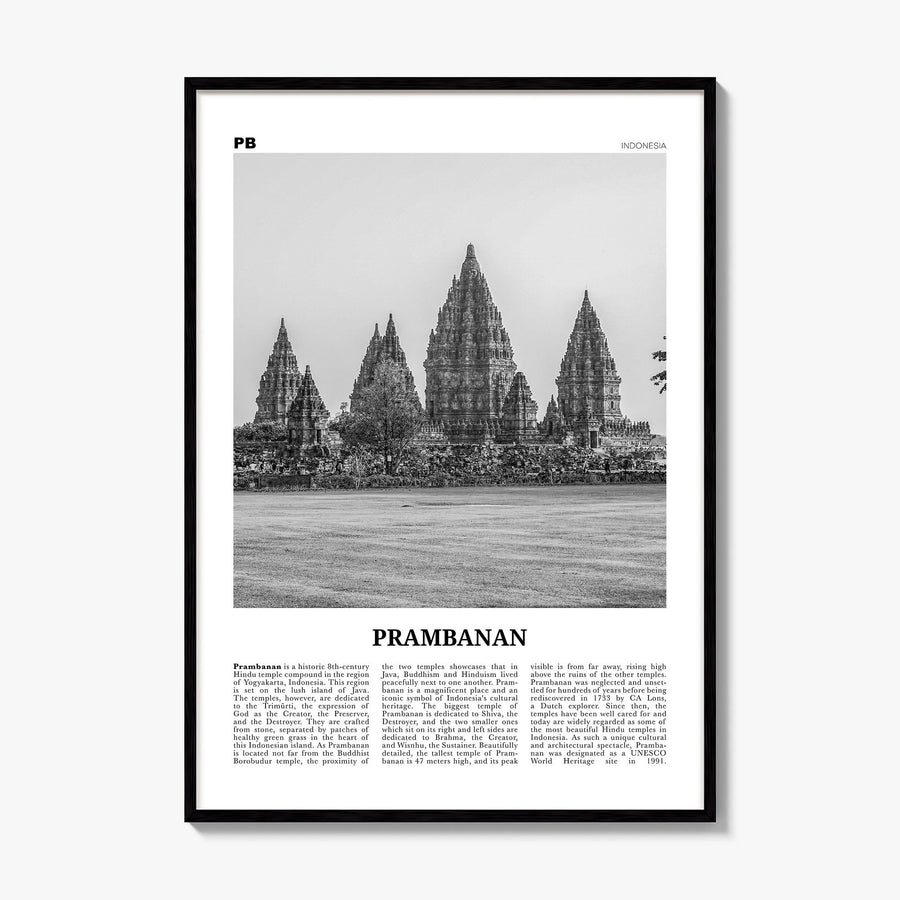 Prambanan Newspaper Poster, framed poster mockup