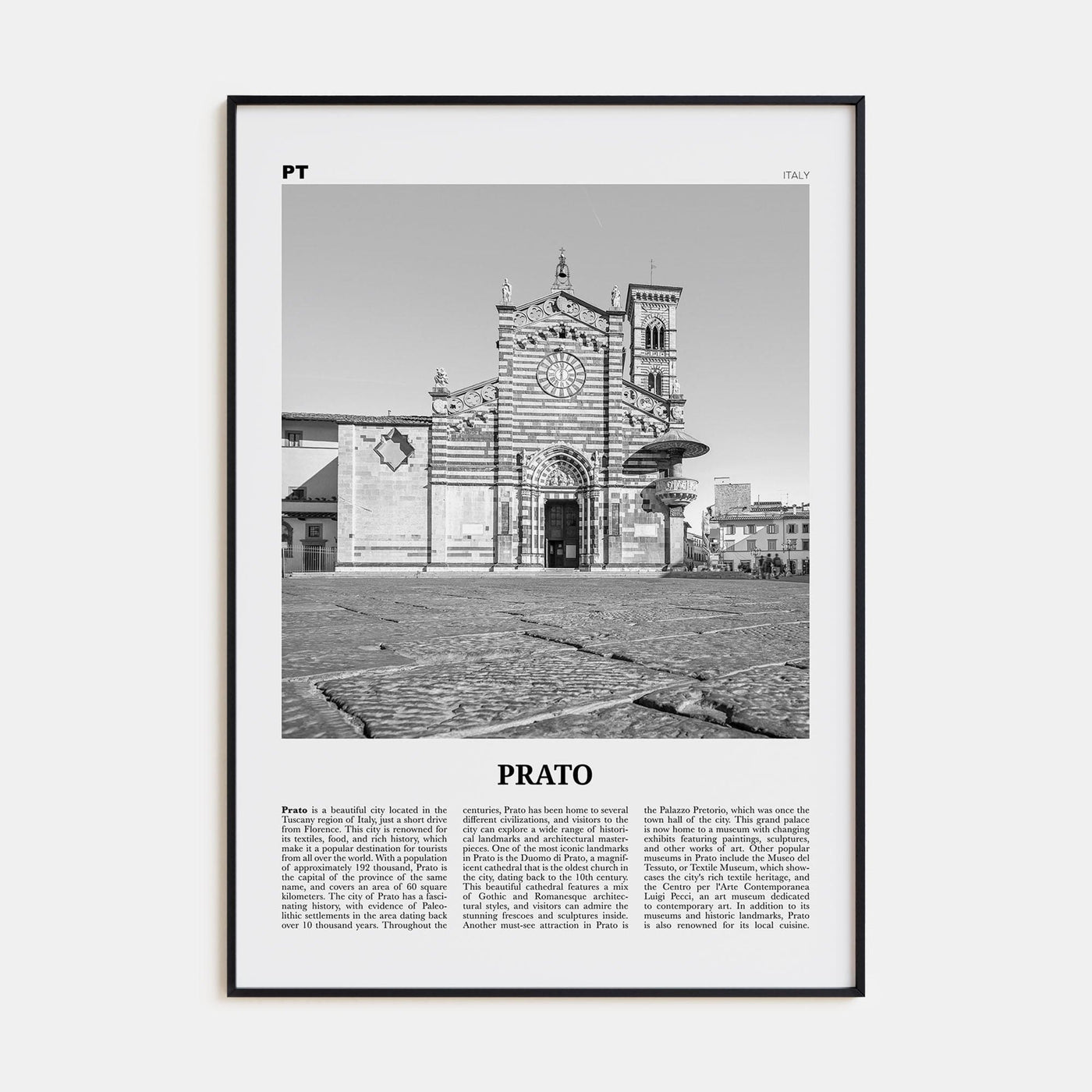 Prato Poster Black Metal / 8x12 in Nbourhood Travel B&W Poster