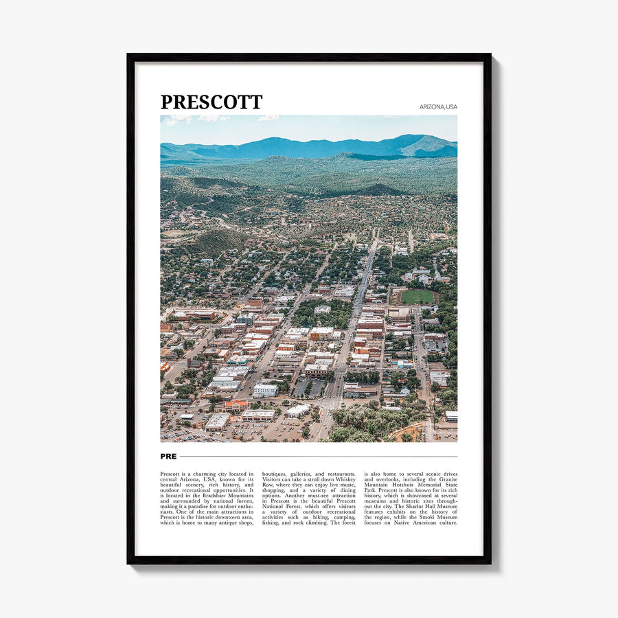 Prescott Travel Poster, framed poster mockup