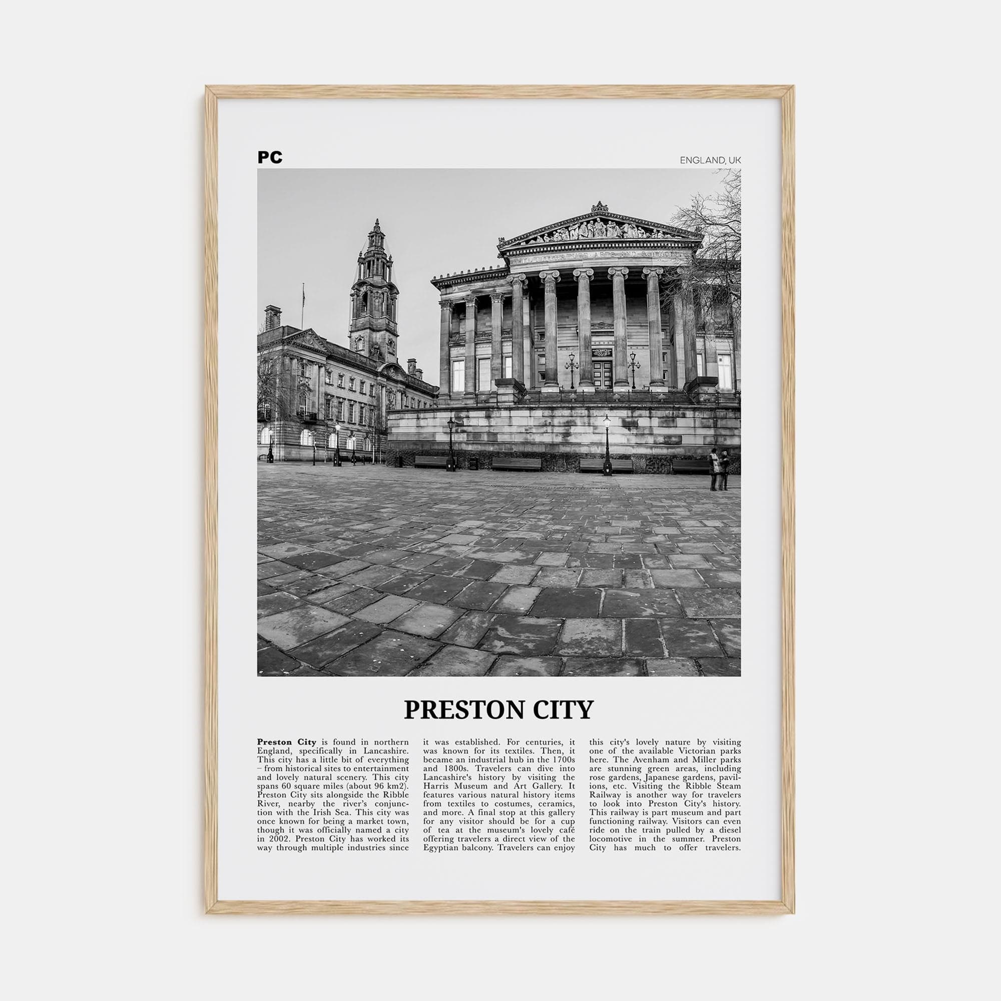 Preston No 2 Poster Natural Wood / 8x12 in Nbourhood Travel B&W Poster