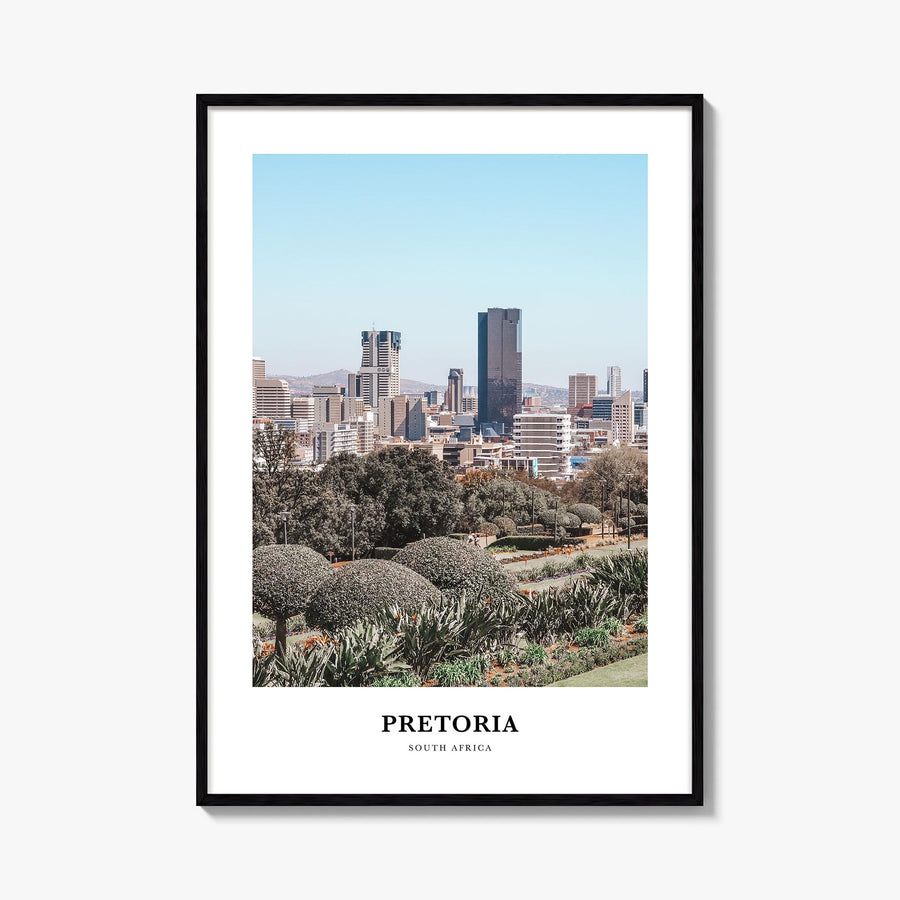 Pretoria colorful classic poster of South Africa – vertical wall art, unframed print shown in interior mockup