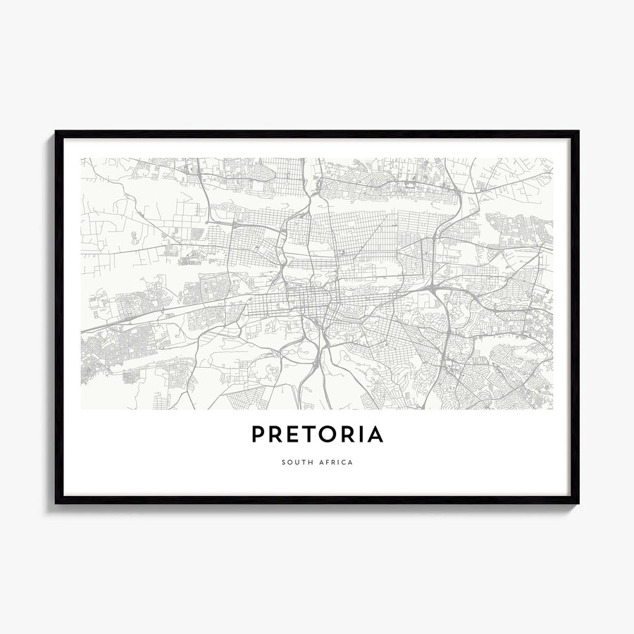 Pretoria Map Poster, framed poster mockup