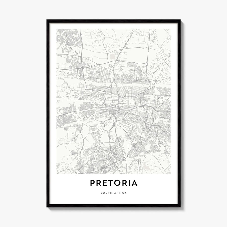 Pretoria Map Poster, framed poster mockup