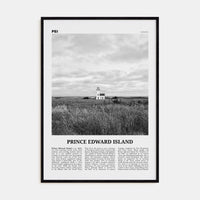 Prince Edward Island Poster Black Wood / 8x12 in Nbourhood Travel B&W Poster