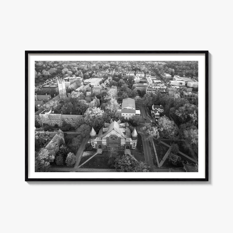 Princeton black & white photo poster of New Jersey, USA – horizontal wall art, unframed print shown in interior mockup