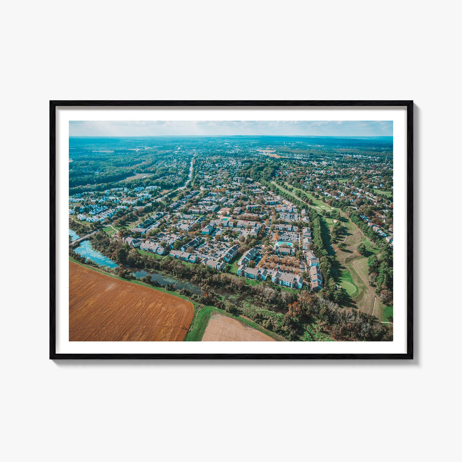 Princeton colorful photo poster of New Jersey, USA – horizontal wall art, unframed print shown in interior mockup