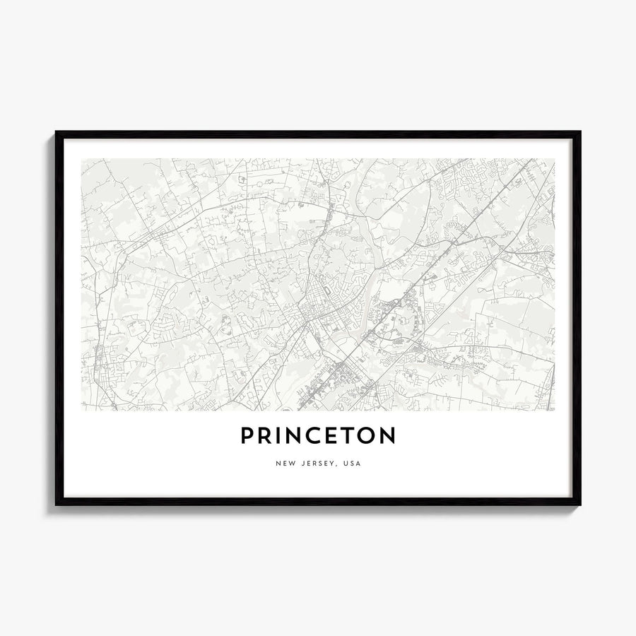 Princeton Map Poster, framed poster mockup