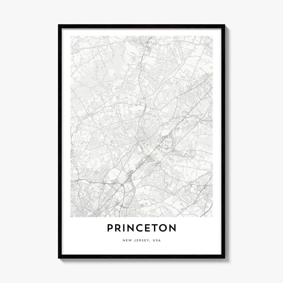 Princeton Map Poster, framed poster mockup