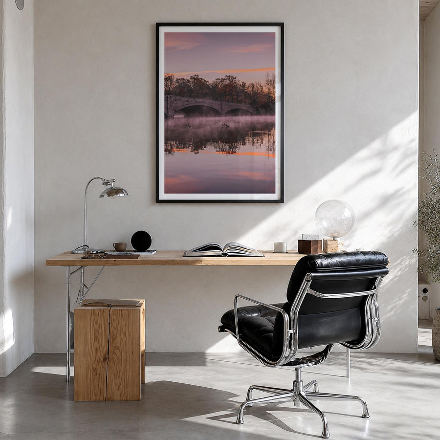 Princeton no. 1 colorful photo poster of New Jersey, USA – vertical wall art in black wood frame with white border, hanging o