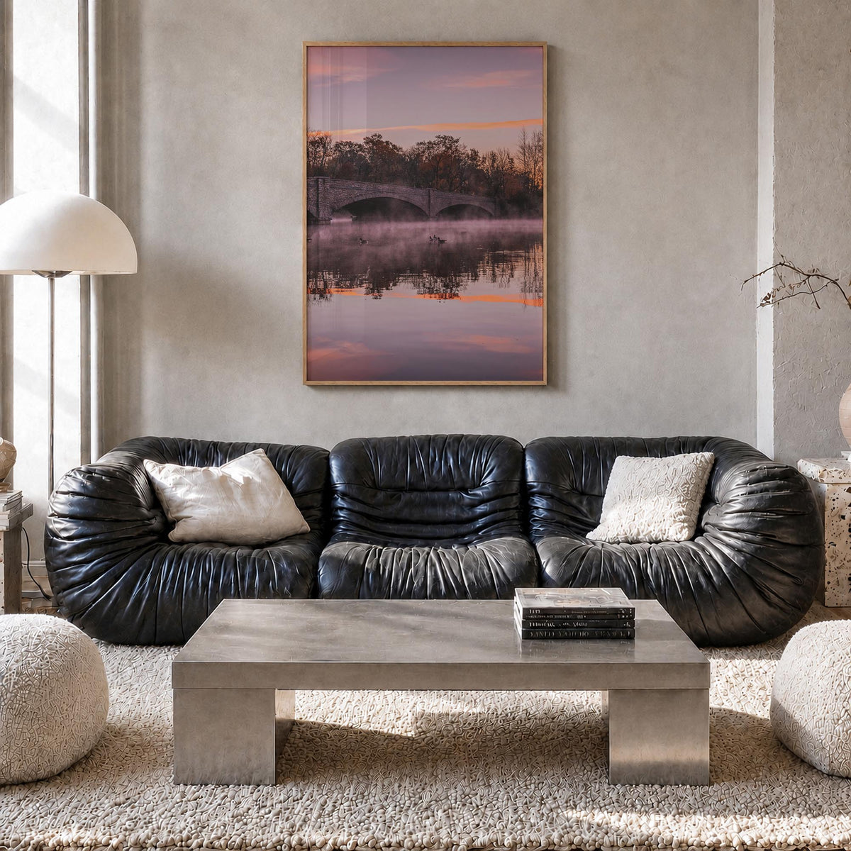 Princeton no. 1 colorful photo poster of New Jersey, USA – vertical wall art in natural wood frame, hanging on wall