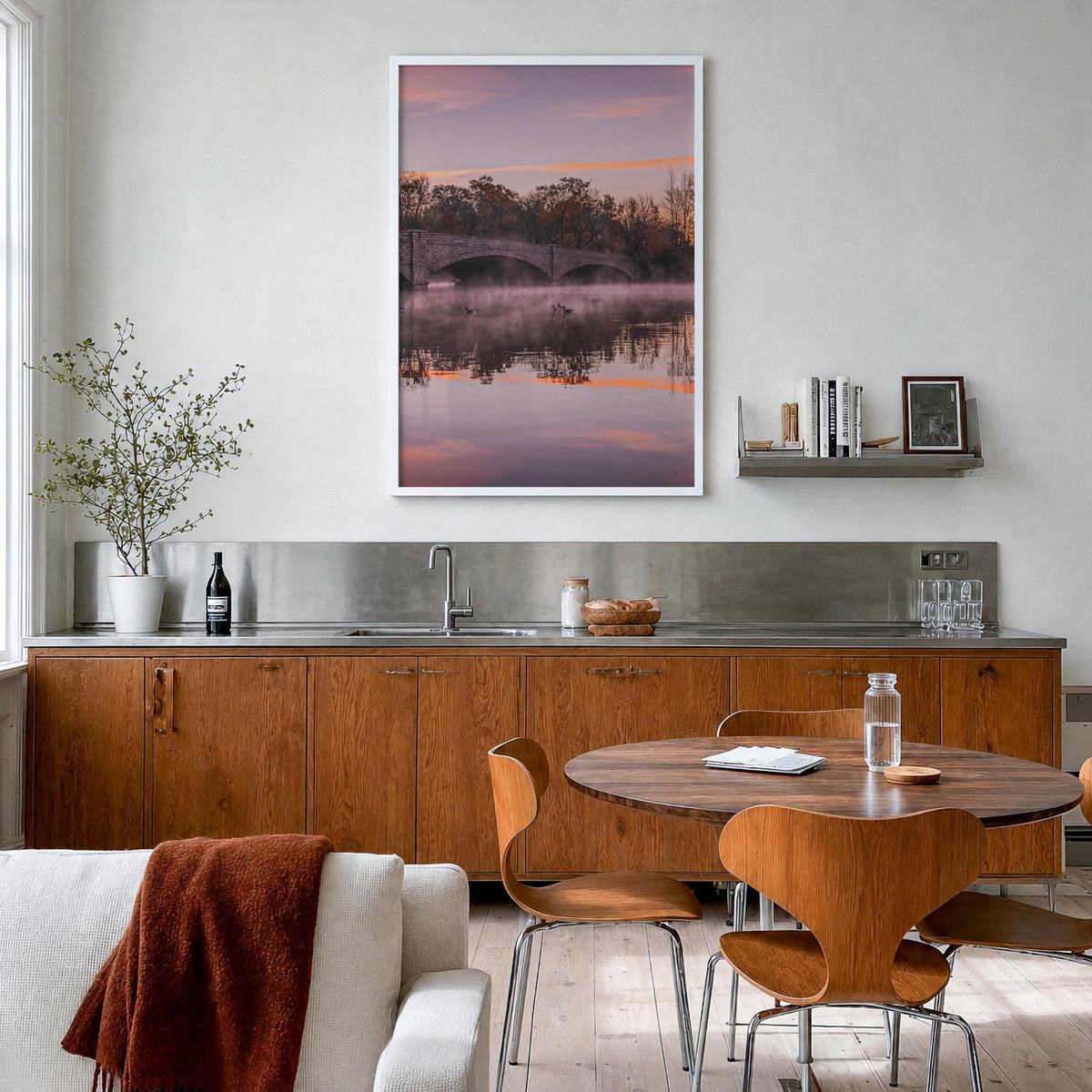 Princeton no. 1 colorful photo poster of New Jersey, USA – vertical wall art in white wood frame, hanging on wall