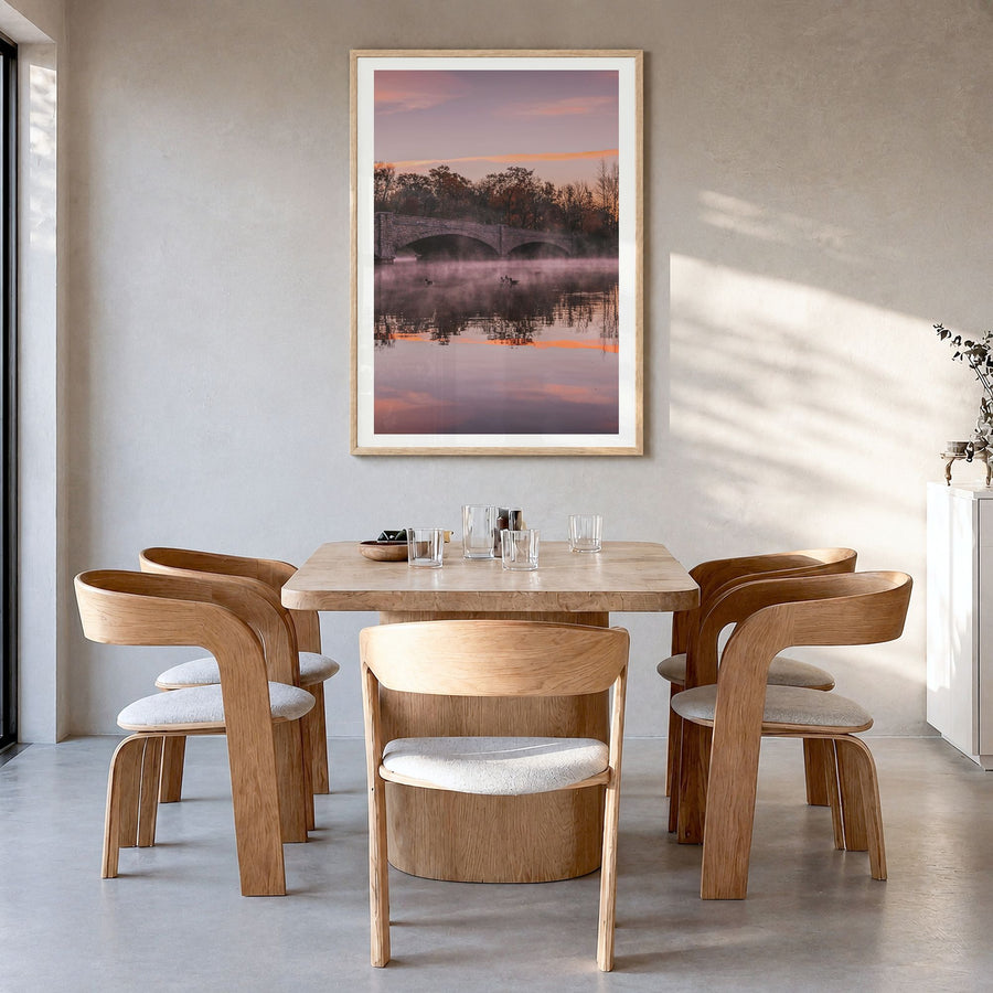 Princeton Photo No 1 Poster in a natural wood frame, hanging in a dining room, white border