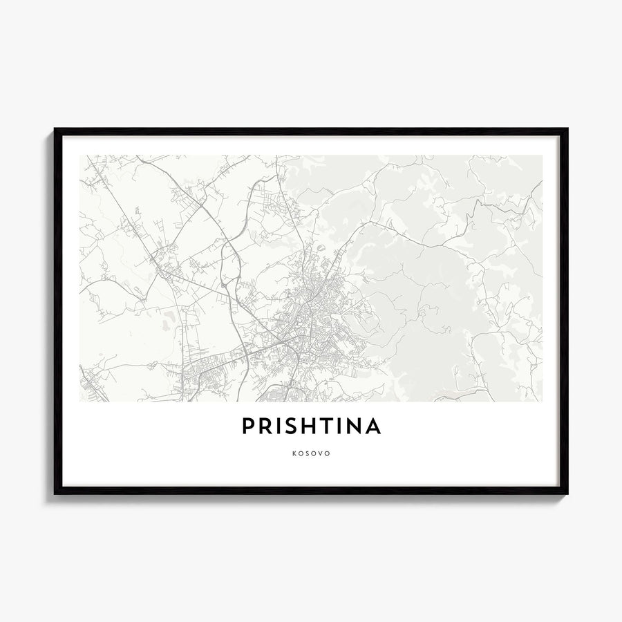 Pristina Map Poster, framed poster mockup