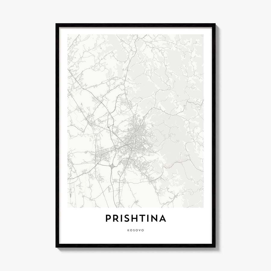 Pristina Map Poster, framed poster mockup