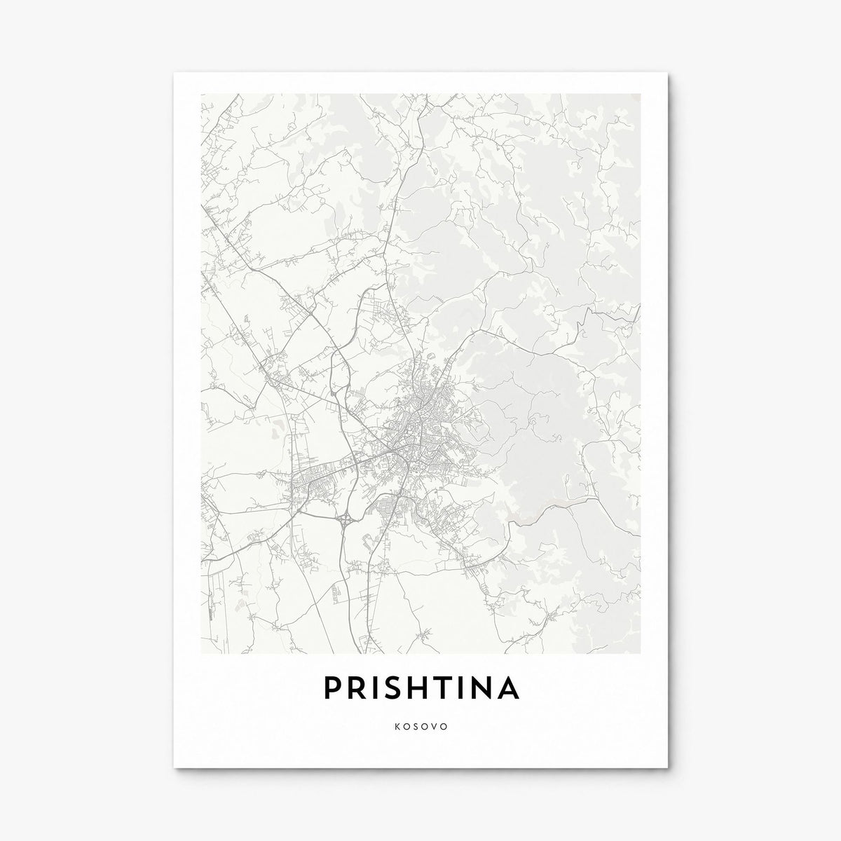 Pristina Map Poster, print only (unframed)