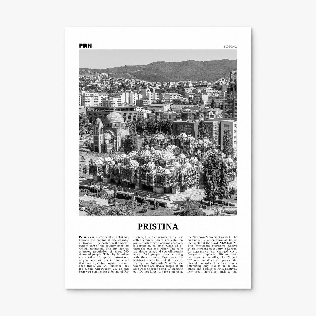 Pristina Newspaper Poster, print only (unframed)