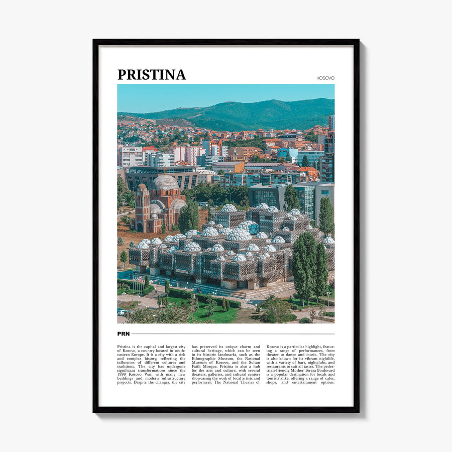 Pristina Travel Poster, framed poster mockup