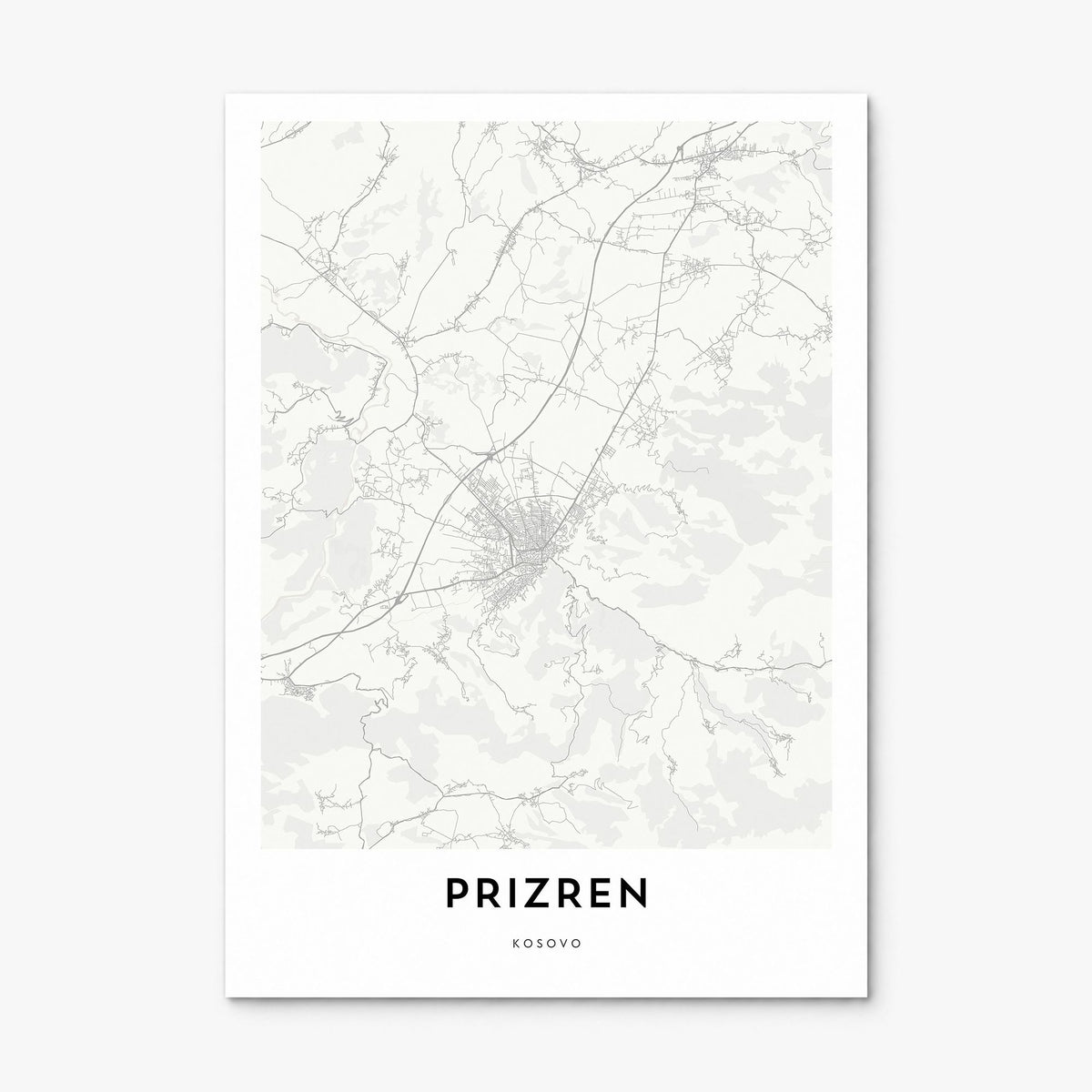 Prizren Map Poster, print only (unframed)