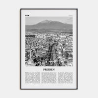 Prizren Poster Black Metal / 8x12 in Nbourhood Travel B&W Poster