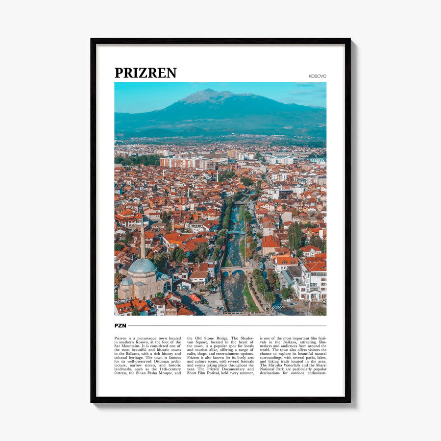 Prizren Travel No 1 Poster, framed poster mockup