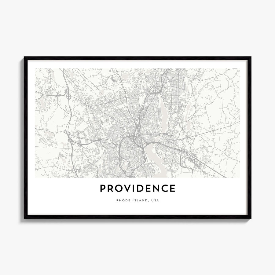 Providence Map Poster, framed poster mockup