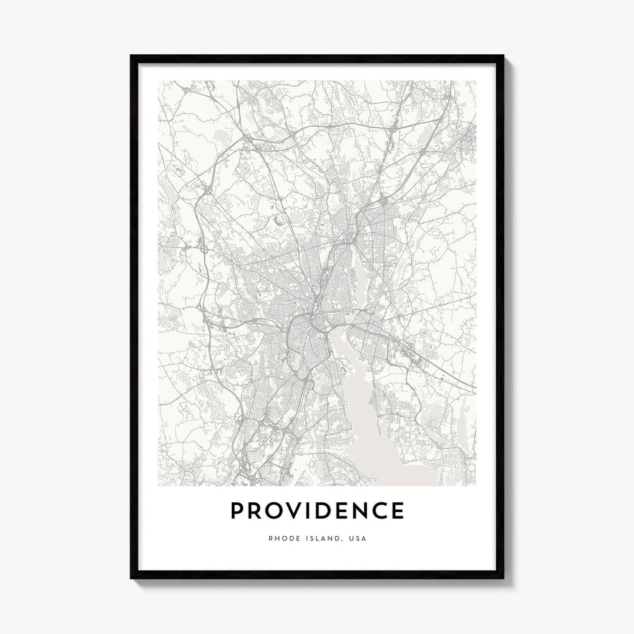 Providence Map Poster, framed poster mockup