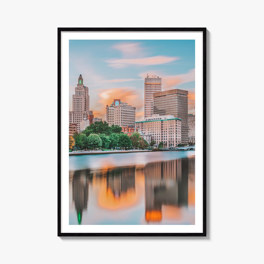 Providence no. 1 colorful photo poster of Rhode Island, USA – vertical wall art, unframed print shown in interior mockup