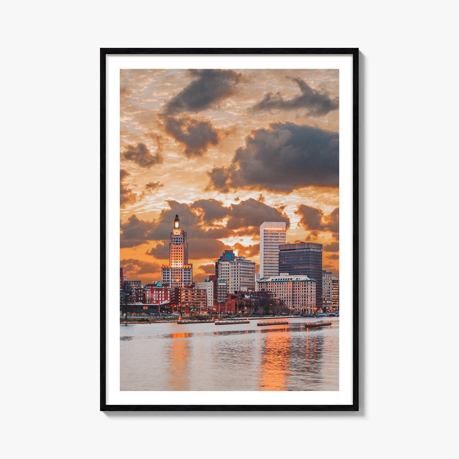 Providence no. 2 colorful photo poster of Rhode Island, USA – vertical wall art, unframed print shown in interior mockup