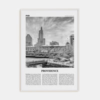 Providence Poster White Wood / 8x12 in Nbourhood Travel B&W Poster