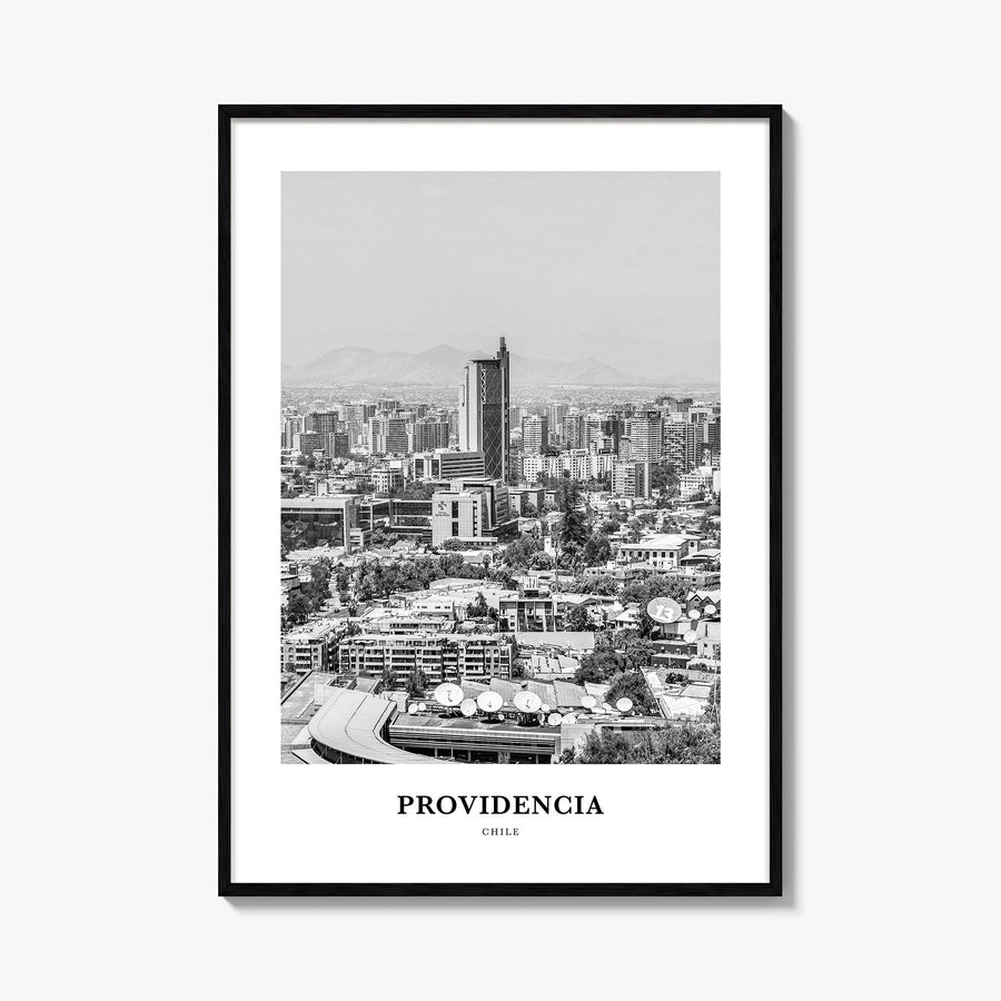 Providencia black & white classic poster of Colombia – vertical wall art, unframed print shown in interior mockup