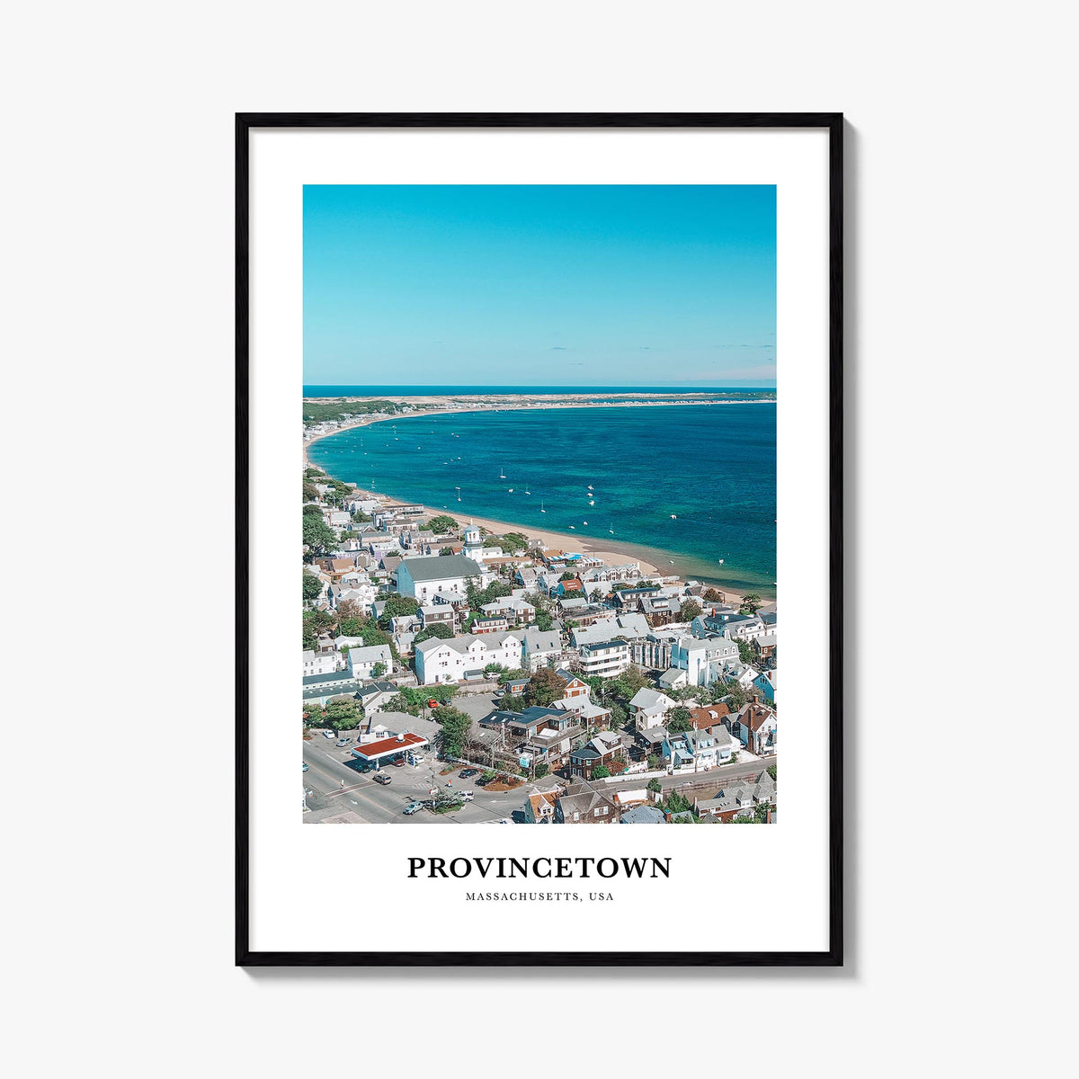 Provincetown colorful classic poster of Massachusetts, USA – vertical wall art, unframed print shown in interior mockup