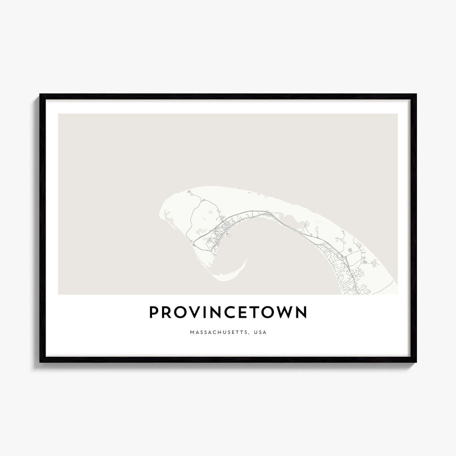 Provincetown Map Poster, framed poster mockup
