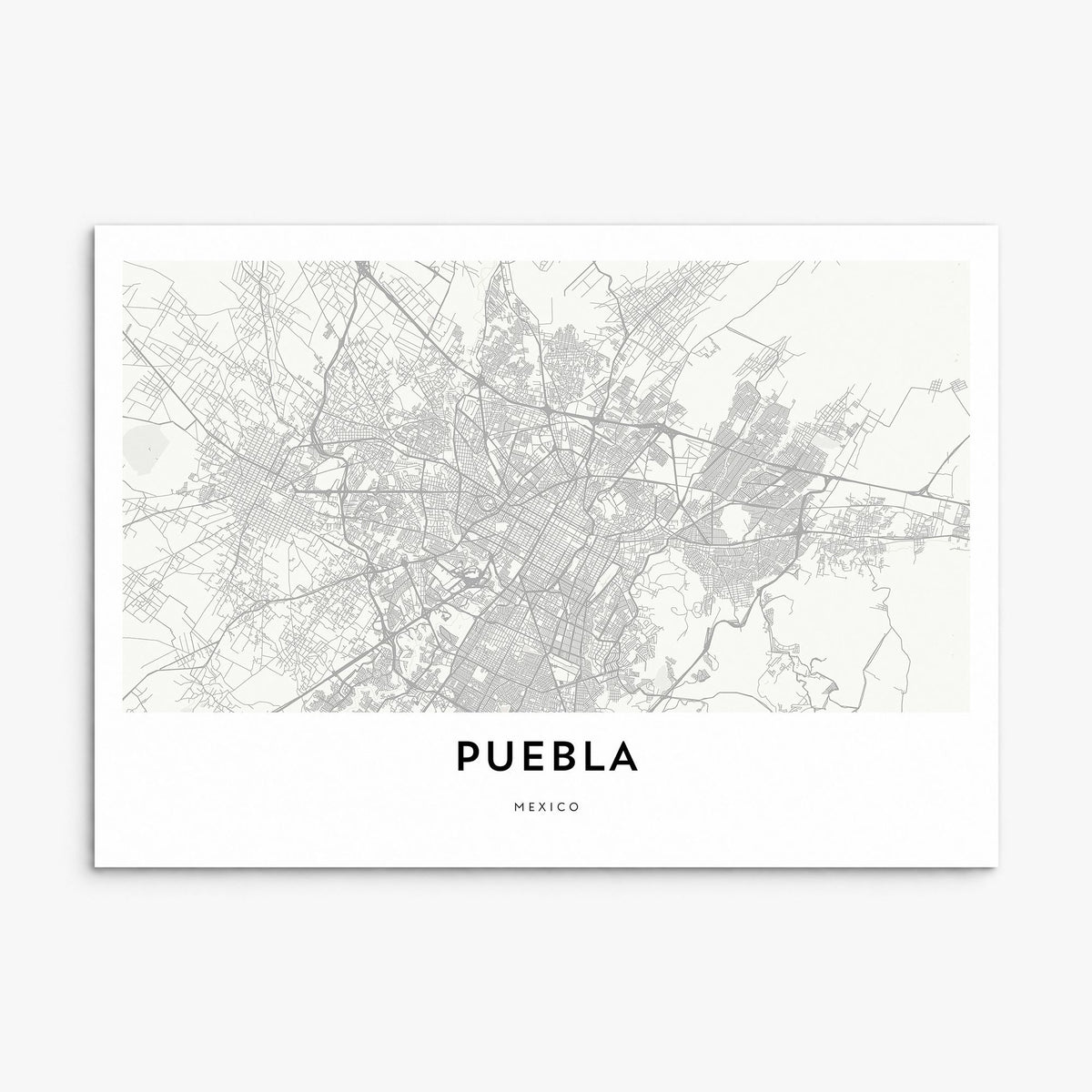 Puebla Map Poster, print only (unframed)