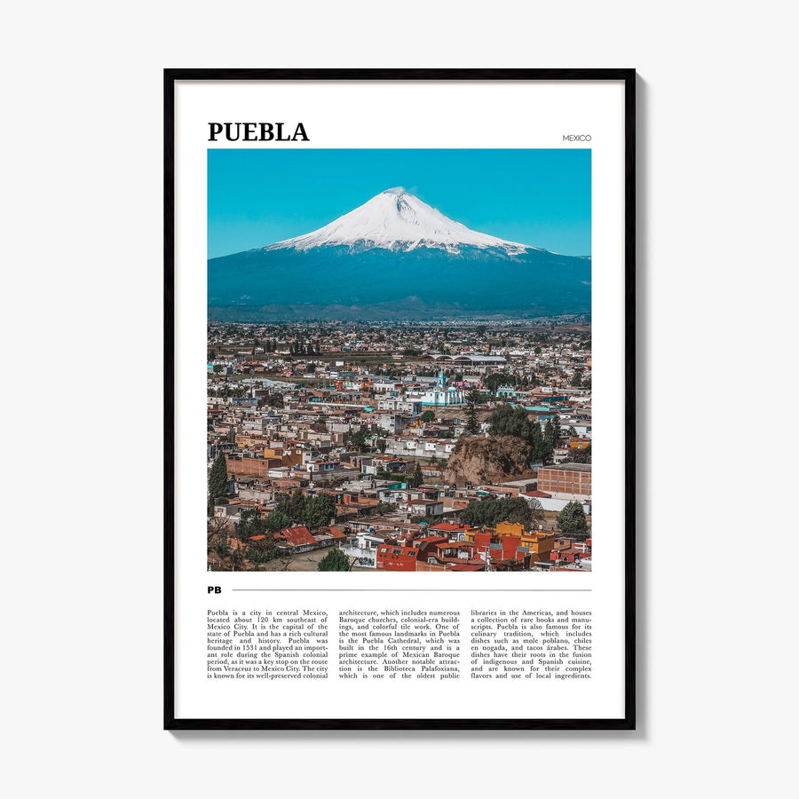 Puebla Travel Poster, framed poster mockup