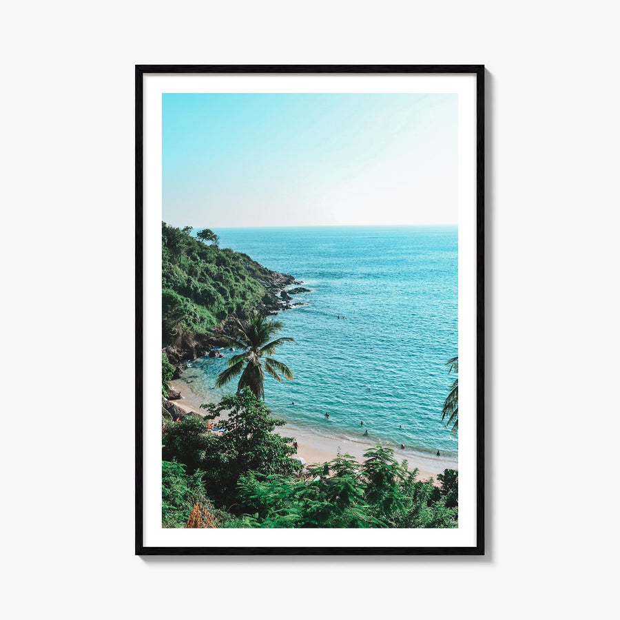 Puerto Escondido colorful photo poster of Mexico – vertical wall art, unframed print shown in interior mockup