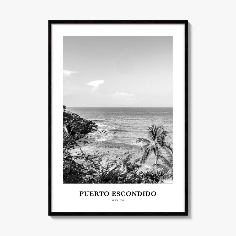 Puerto Escondido Classic Poster, framed poster mockup