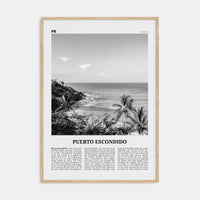 Puerto Escondido Poster Natural Wood / 8x12 in Nbourhood Travel B&W Poster