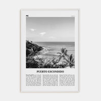 Puerto Escondido Poster White Wood / 8x12 in Nbourhood Travel B&W Poster